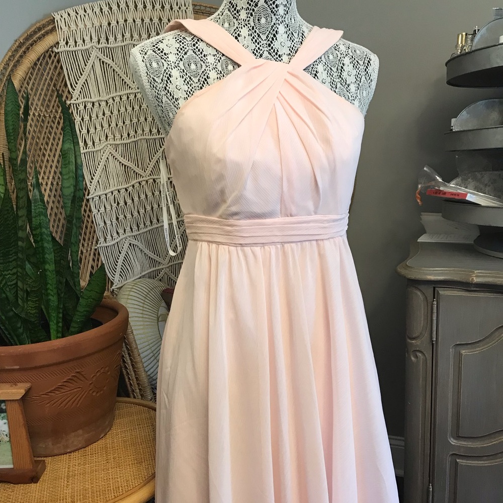 David’s bridal bridesmaids dress in color Petal